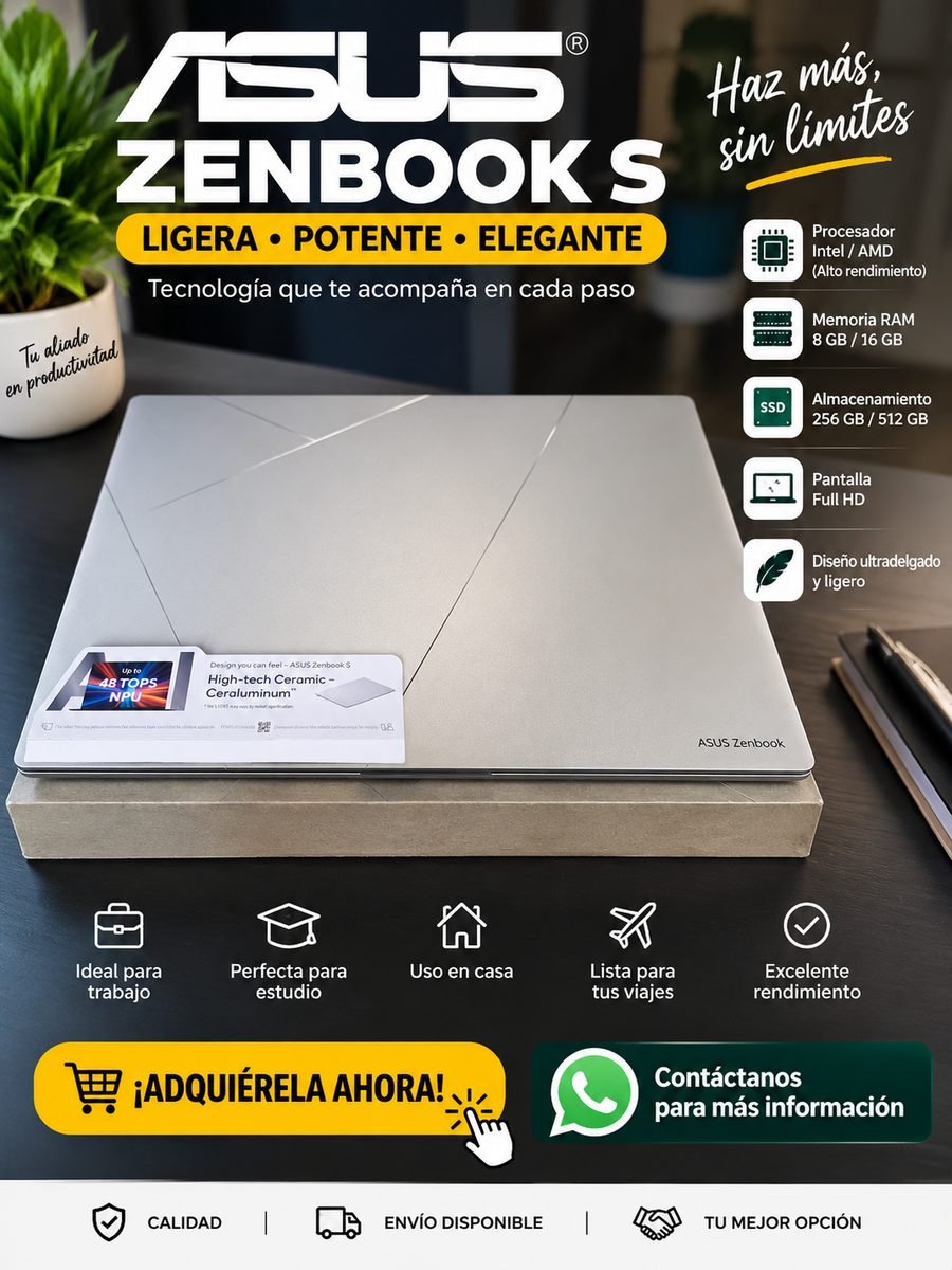 Laptop ASUS Zenbook S ultradelgada
